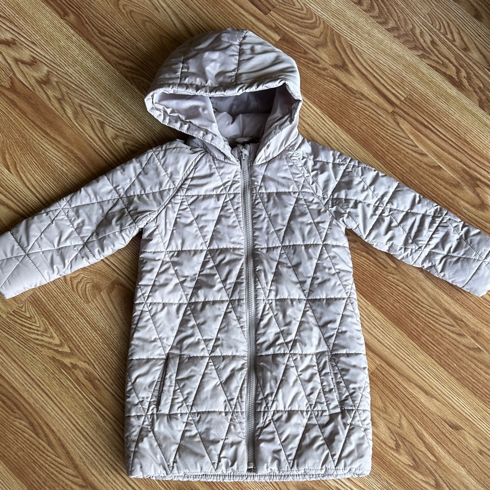 GAP Kids Quilted Hooded long coat - dusty light purple.
